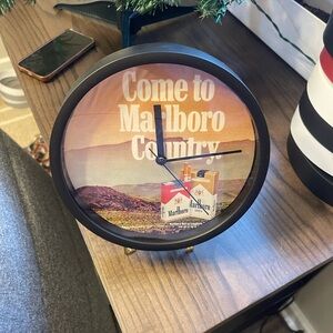 Marlboro Country Wall Clock - Black and Orange